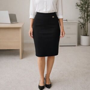 Calvin Klein Black Stretch Pencil Skirt – Women’s L Office Classic Capsule